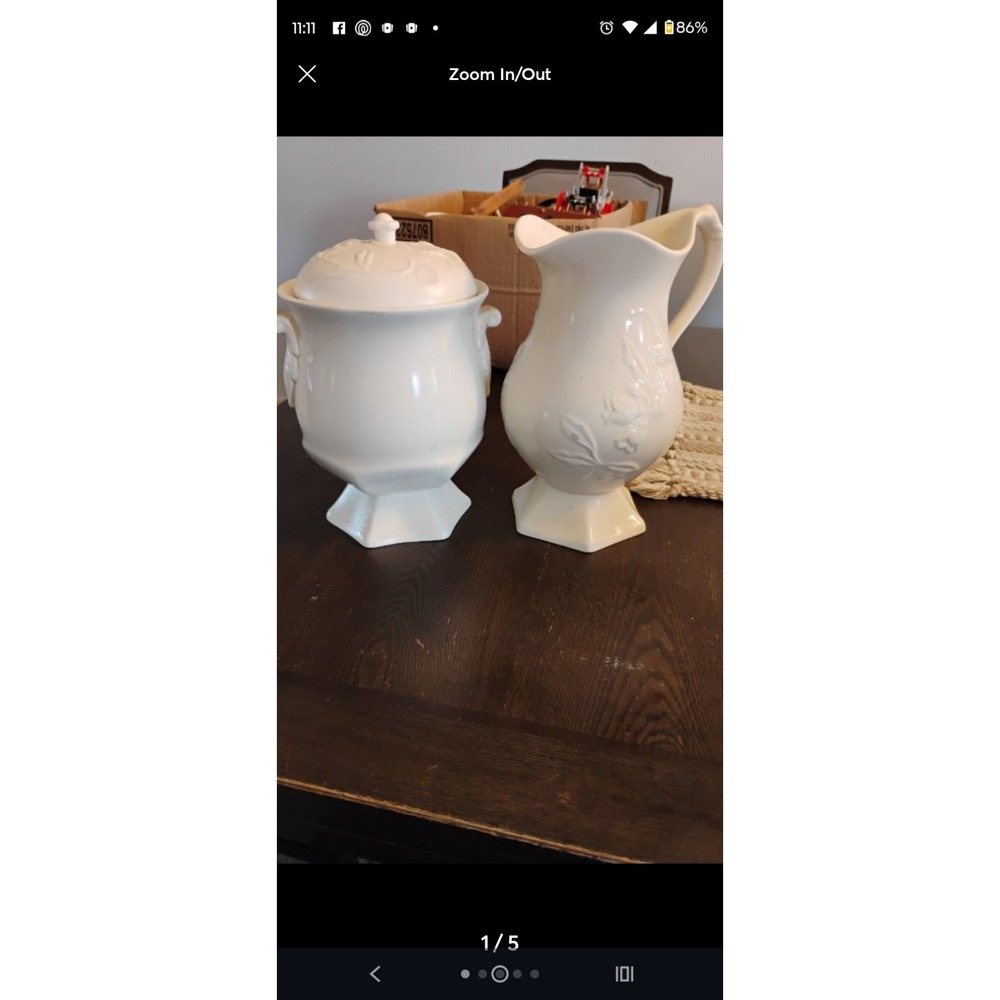 Vintage Hallmark White 12 Inch Pitcher And Covered Urn